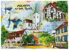 Postkarte Mülheim - Saarner Dorf