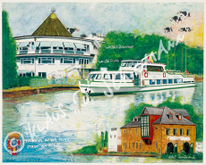 Postkarte Mülheim - Wasserbahnhof und weiße Flotte