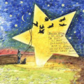 Stern „Glück auf Leinwand 20 x20 cm